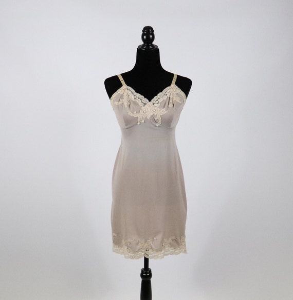 Vintage Light Brown Slip Dress by Mistee - 1960s … - image 1