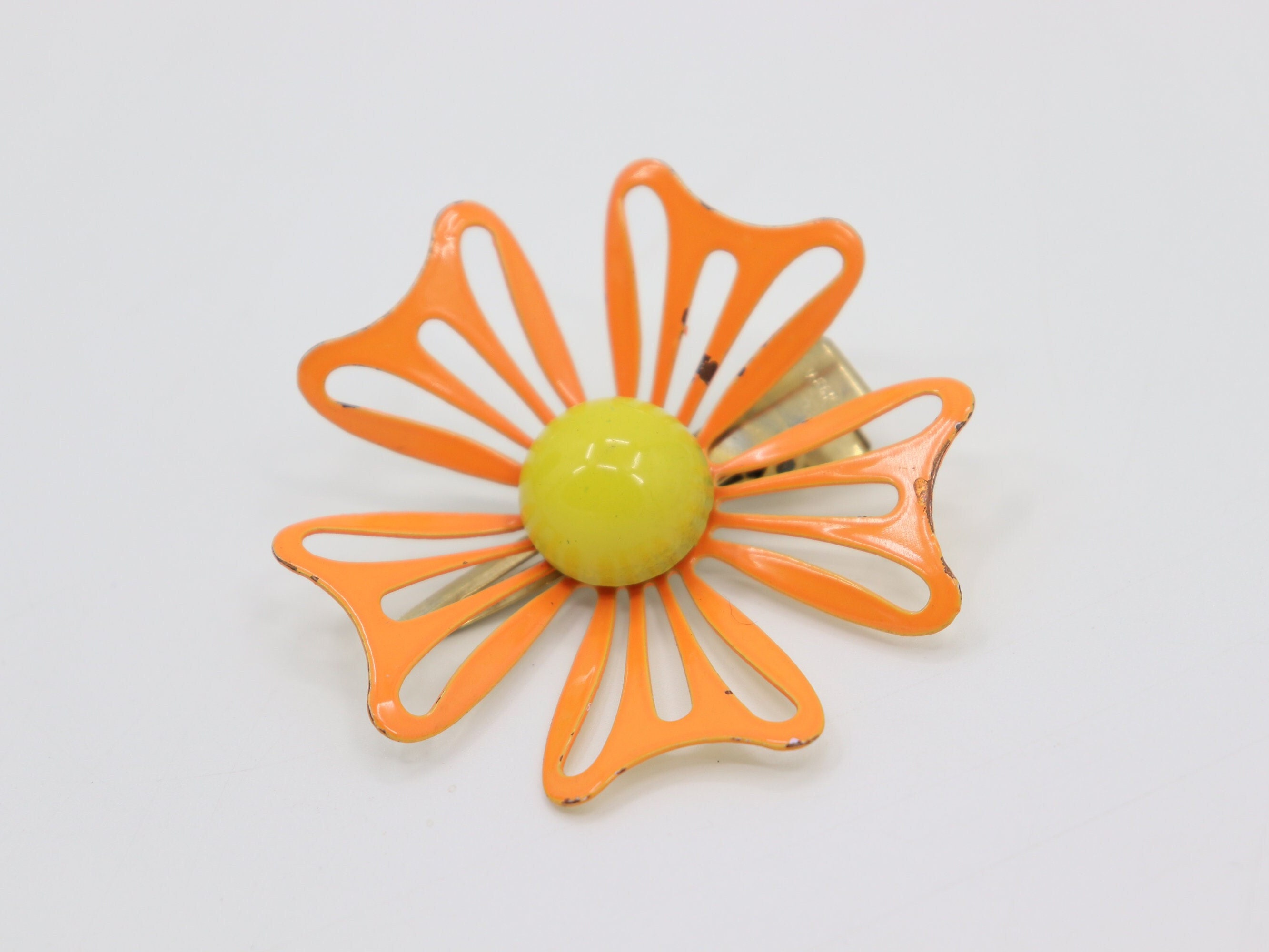 Mod Orange Barrettes - Etsy