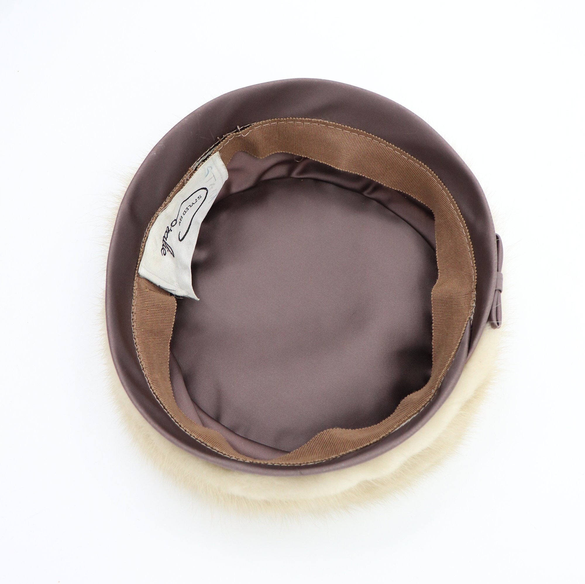 Styled by Coralie Vintage Real Mink Fur Swirl Pillbox Hat Tan Brown Women Vintage Brown Mink Hat by Styled by Coralie - 1950s 1960s  main image 2