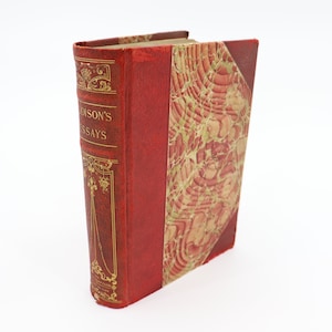 Deluxe Edition of Addison&#39;s Essays edited by John R Green - Antique Vintage Red 1800s Essay Book (Only 1000 Copies Printed)