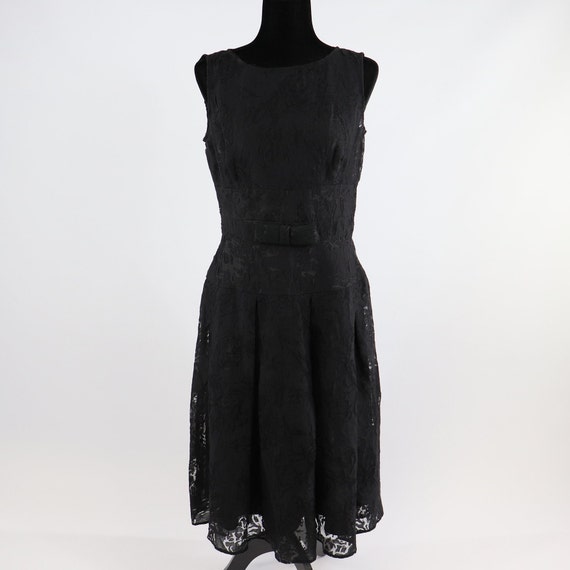 Vintage 1960s Black Cocktail Dress Lace Antique G… - image 2