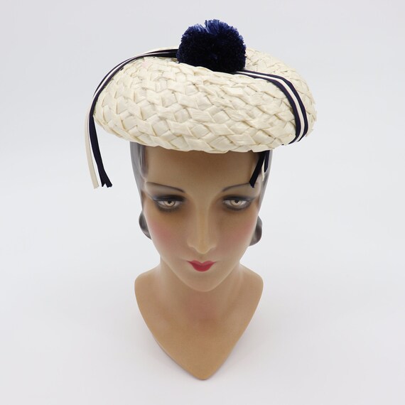 Vtg Woven Lace Pom Pom Headband Hat Pink Pom Pom Headband - Etsy main image 3