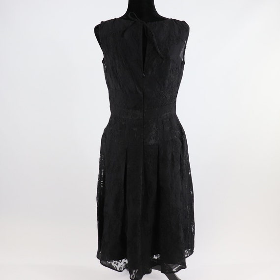 Vintage 1960s Black Cocktail Dress Lace Antique G… - image 5