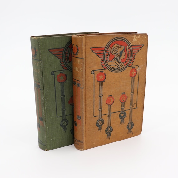 Vintage 1900s Book Set "The Evil Genius" by Wilkie Collins and "East Lynn" by Mrs. Henry Wood Antique Decorative Novel