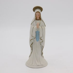 Vintage Virgin Mary Statue - George Good Corporation - Ceramic Hand Painted Madonna