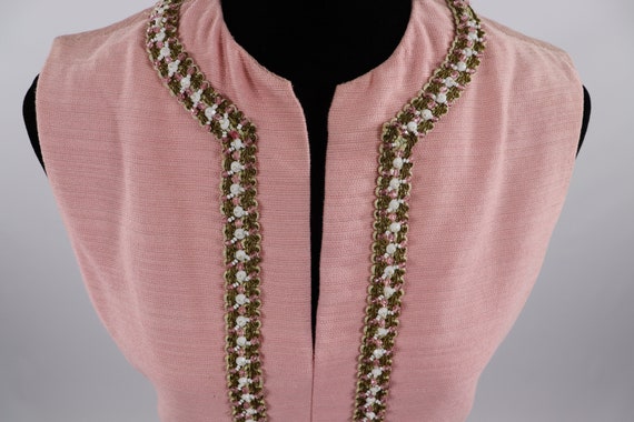 Vintage 1960s Pink Mod Dress with Sequin and Gold… - image 4