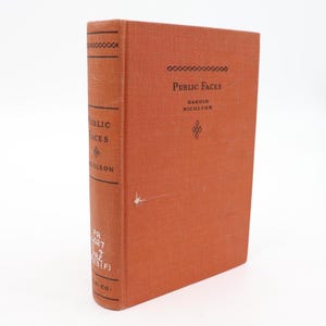 1933 (1st Ed.) Public Faces by Harold Nicolson - Antique Vintage Fiction Novel - Orange Hardcover Book