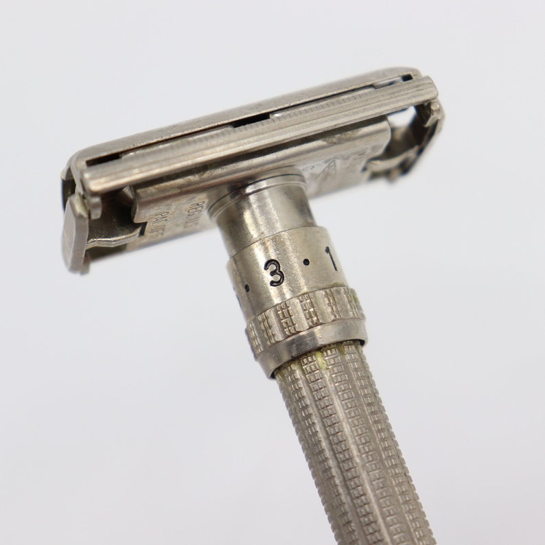 Set of 2 Vintage Gillette Razors Made in the USA 1940s 1950s Adjustable