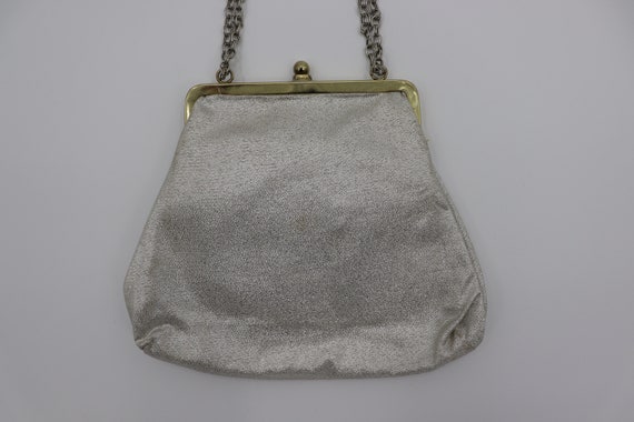 Silver & Gold Metallic Purse Vintage Antique Even… - image 4