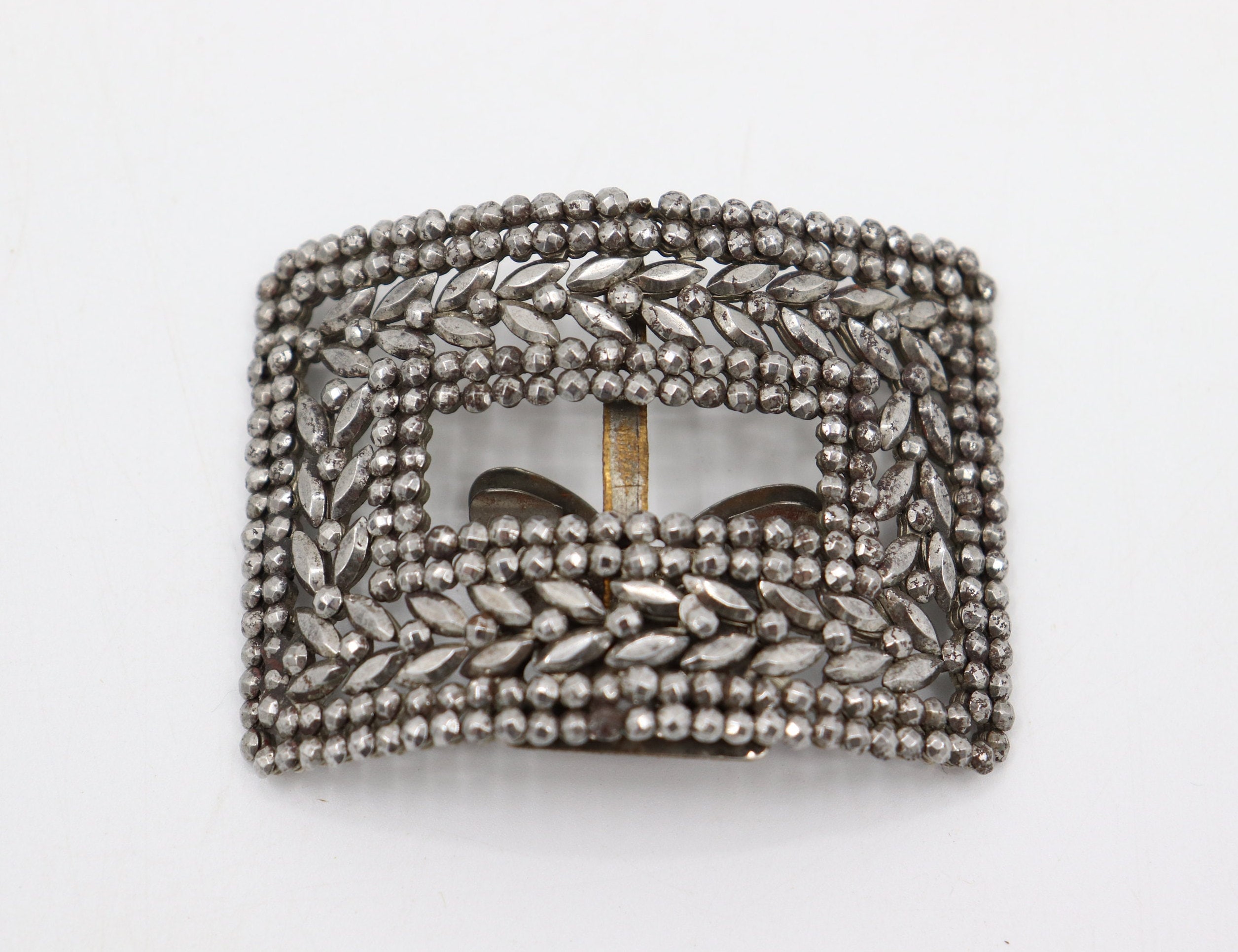 Antique French Cut Steel Belt Buckles 1.75\
