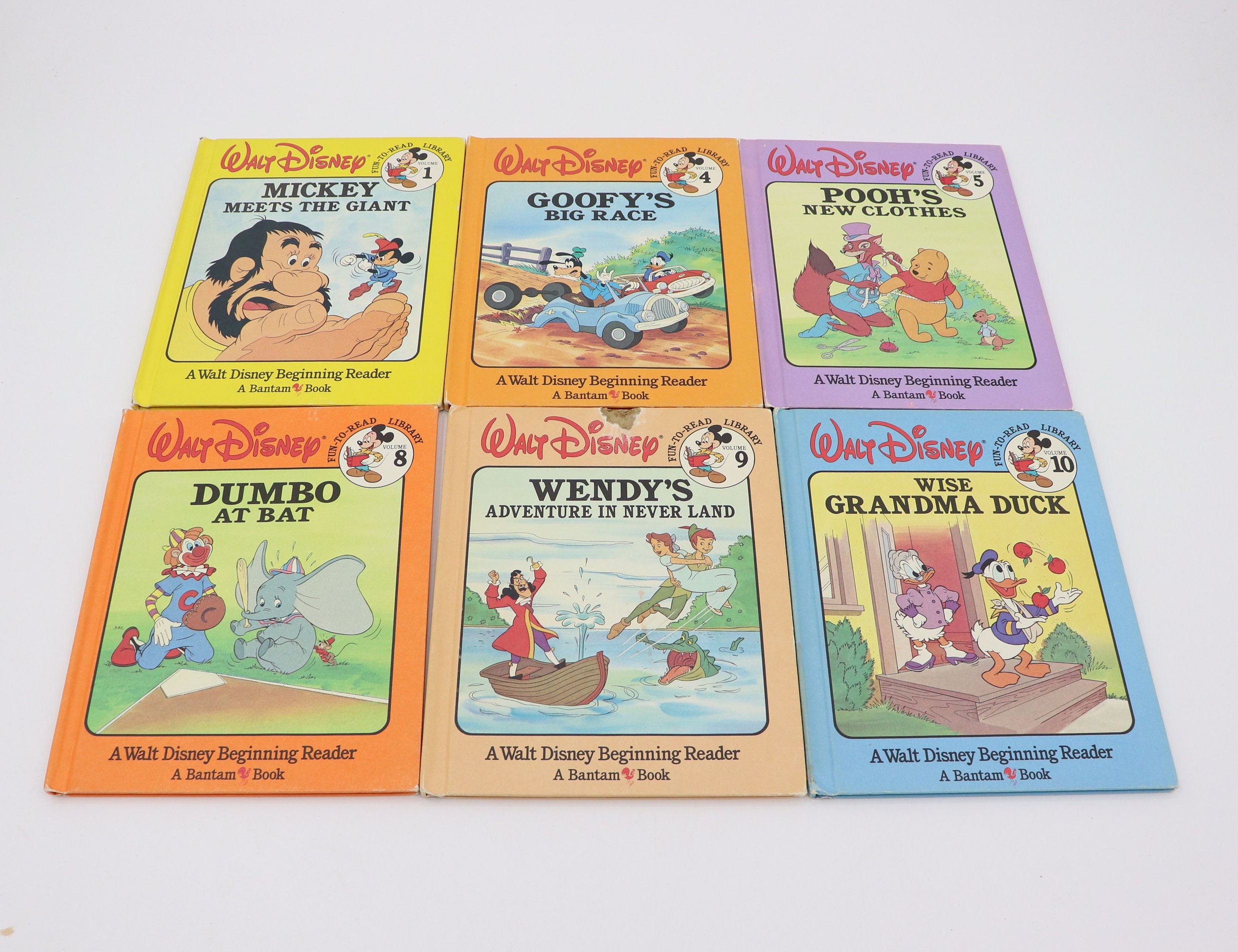 1986 Walt Disney Fun to Read Library Bantam Books Set of 15