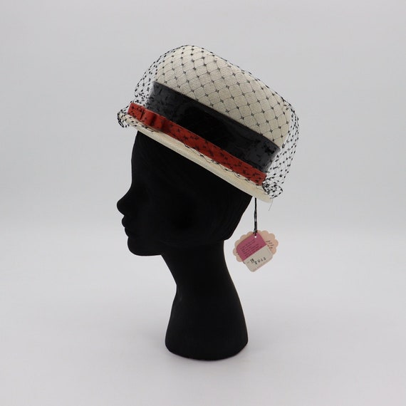 Vintage White Bucket Hat Women's 1960s Cap With Black Veil Antique  Millinery NWT -  Canada