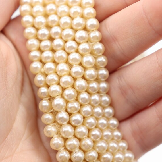 Vintage Six Strand Pearl Collar - Made in Japan -… - image 5