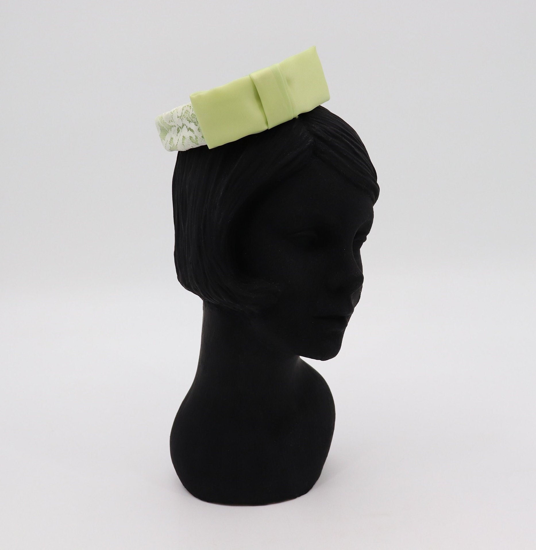 Vintage Howard Hanlon Originals Hat Sage Green Faux Fur ribbon 1950s artlyst – Sue Hubbard main image 4