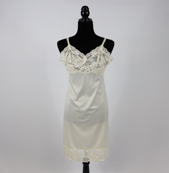 Vintage White Silky Nylon Slip Dress With Lace Bust - 1960s Nightgown  Lingerie - Etsy