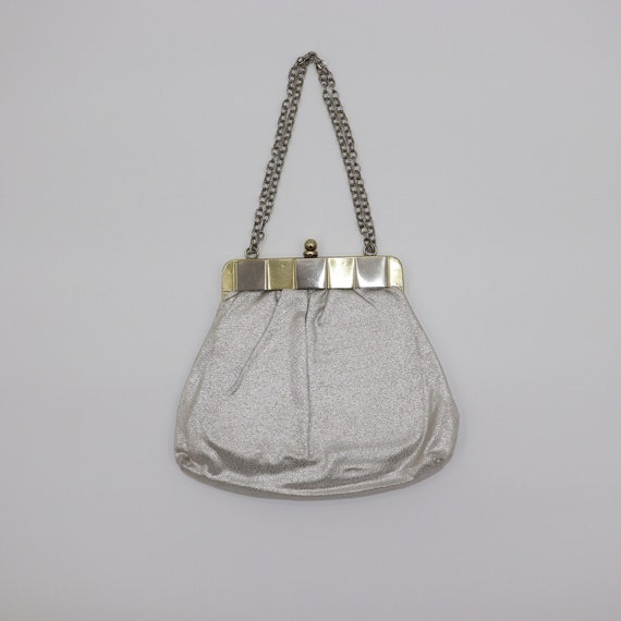 Silver & Gold Metallic Purse Vintage Antique Even… - image 1