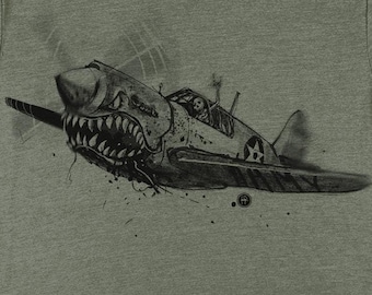 Warbird WW2 Plane Unisex T-shirt/ Vintage Airplane Nose Art/