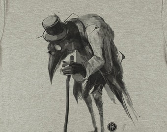 Old Crow Unisex T-shirt/ Victorian Aesthetic Gothic Raven Tee/ Grim Horror Vintage Halloween Design