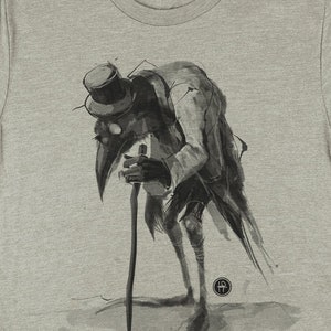 Camiseta unisex Old Crow/ Camiseta de cuervo gótico de estética victoriana/ Diseño de Halloween vintage de terror sombrío