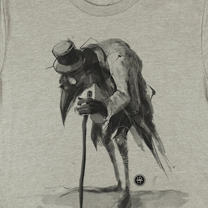 Old Crow Unisex T-Shirt / Victorian Ästhetik Gothic Raven Tee / Grim Horror Vintage Halloween Design