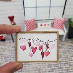 Miniature Dollhouse Valentine&#39;s Day Wall Art