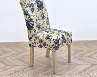 Miniature Dollhouse Blue Parsons Chair