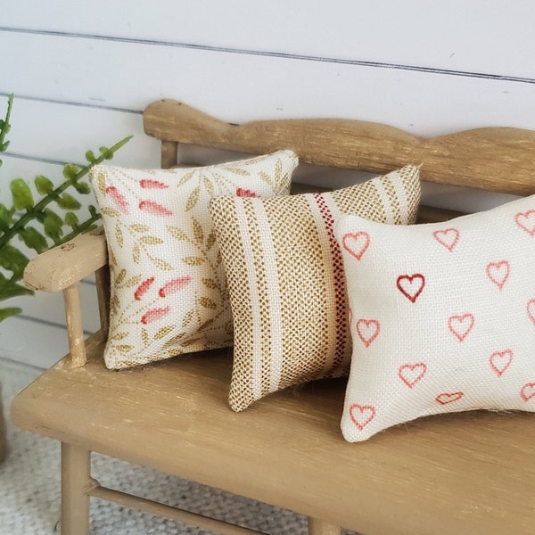 Miniature Dollhouse Valentine's Day Throw Pillow