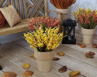Dollhouse Miniature Fall Flower Pot