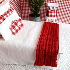 Miniature Dollhouse Knit Throw Blanket