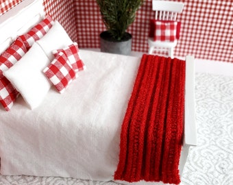 Miniature Dollhouse Knit Throw Blanket