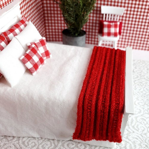 Miniature Dollhouse Knit Throw Blanket Etsy