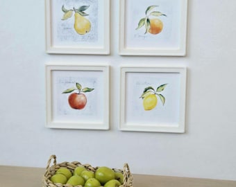 Miniature Dollhouse Fruit Framed Art