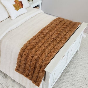 Miniature Dollhouse Faux Knit Throw