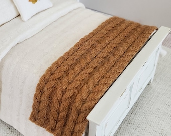Miniature Dollhouse Faux Knit Throw