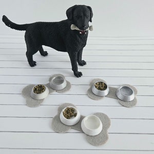 Dollhouse Miniature Dog Bowl Set