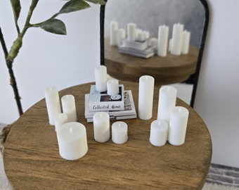 Miniature Dollhouse Pillar Candles