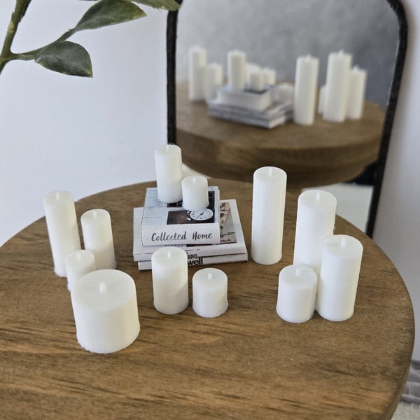 Miniature Dollhouse Pillar Candles