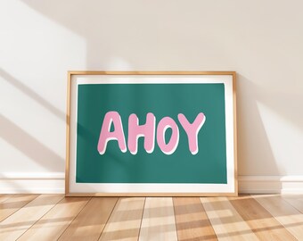 Ahoy Kids Room Wall Art Print (PDF)