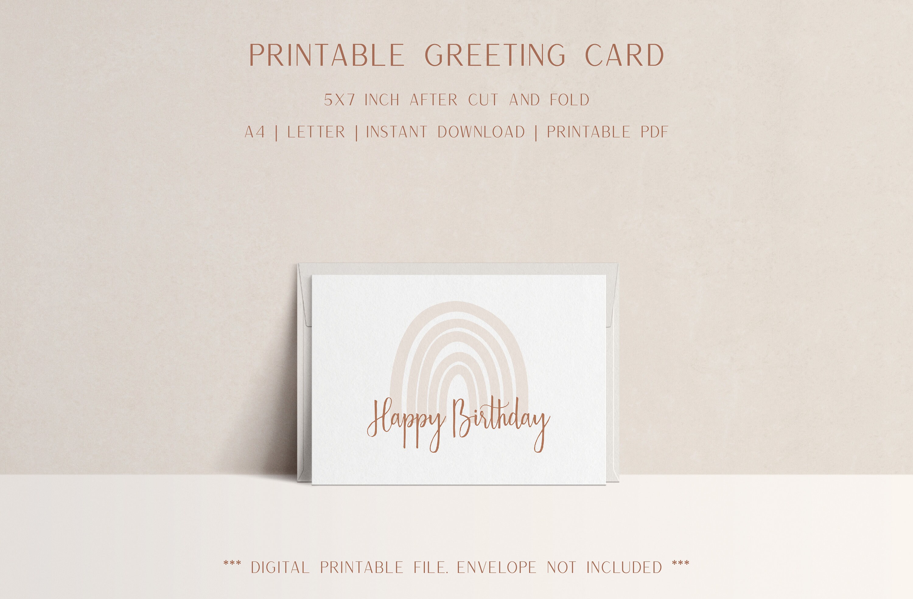 Printable Happy Birthday Card 5X7 Inch | Etsy