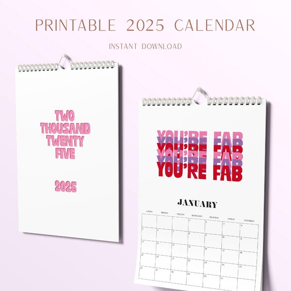 2025 Girly Calendar Etsy