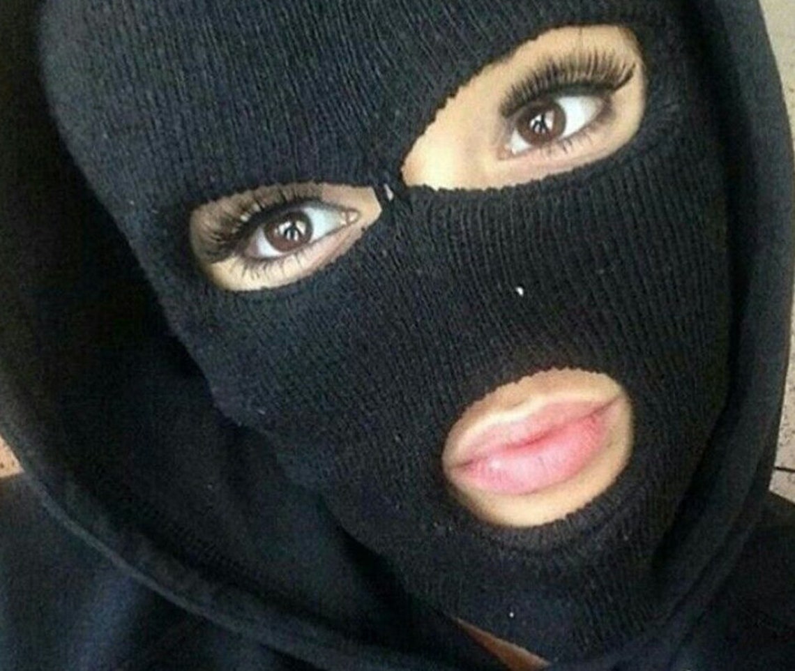 Full Face Cover Mask Three 3 Hole Balaclava Knit Hat Ski Cycling Mask Beanie Hat Black Unisex