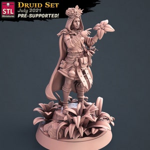 Druid Female Miniature: 32mm Resin D&D Tabletop Figure