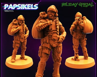 Irish Sergeant Miniature: Christmas Sci fi D&D Resin Miniature - Papsikel