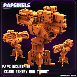 Kelsie Sentry Turret - Resinminiatyr - Bordsminiatyr - Fantasyminiatyr - 32 mm - D&D - Sci-fi-miniatyr - Papsikel
