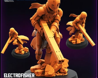 Electrofisher -  Resin Miniature - Tabletop  miniature - Fantasy Miniature - 32mm - D&D -  Sci-fi Miniature - Papsikel