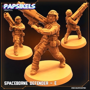 Spaceborn Defender E - 3D Gedruckte Miniatur - Sci-Fi Miniatur - D&D- Papsikel