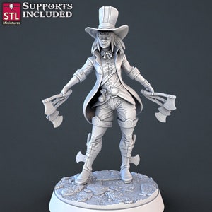 Axes Thrower - Tabletop  miniature - Fantasy - 32mm - D&D  Resin Miniature DnD