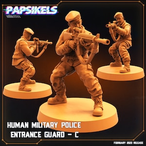 Military Police Guard C -  Resin Miniature - Tabletop  miniature - Fantasy Miniature - 32mm - D&D -  Sci-fi Miniature - Papsikel- Papsikel