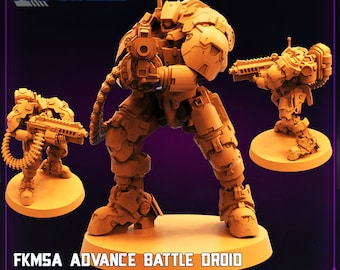 Miniatura droida bojowego Sci-Fi: żywica 32 mm, model stołowy, cyberpunk, science fiction, RPG
