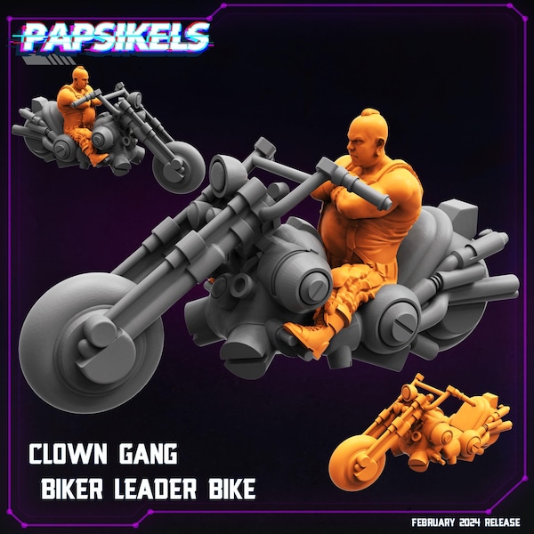 Leader Bike -  Resin Miniature - Tabletop  miniature - Fantasy Miniature - 32mm - D&D -  Sci-fi Miniature - Papsikel